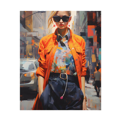 Urban Fashionista: City Chic Digital Artwork - Poster