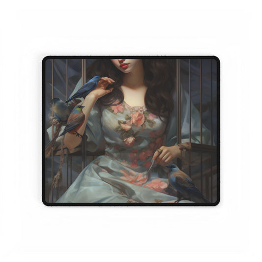 Enigmatic Guardian: A Closer Look - Desk Mat