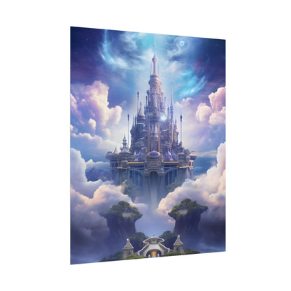 Celestial Fantasy Floating City: Dreamlike Artwork - Poster