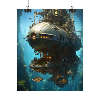 Steampunk Oceanic Adventure: Crew Sails the Horizon - Poster