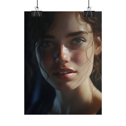 Smiling Portrait of a Woman: Close-Up Art - Poster