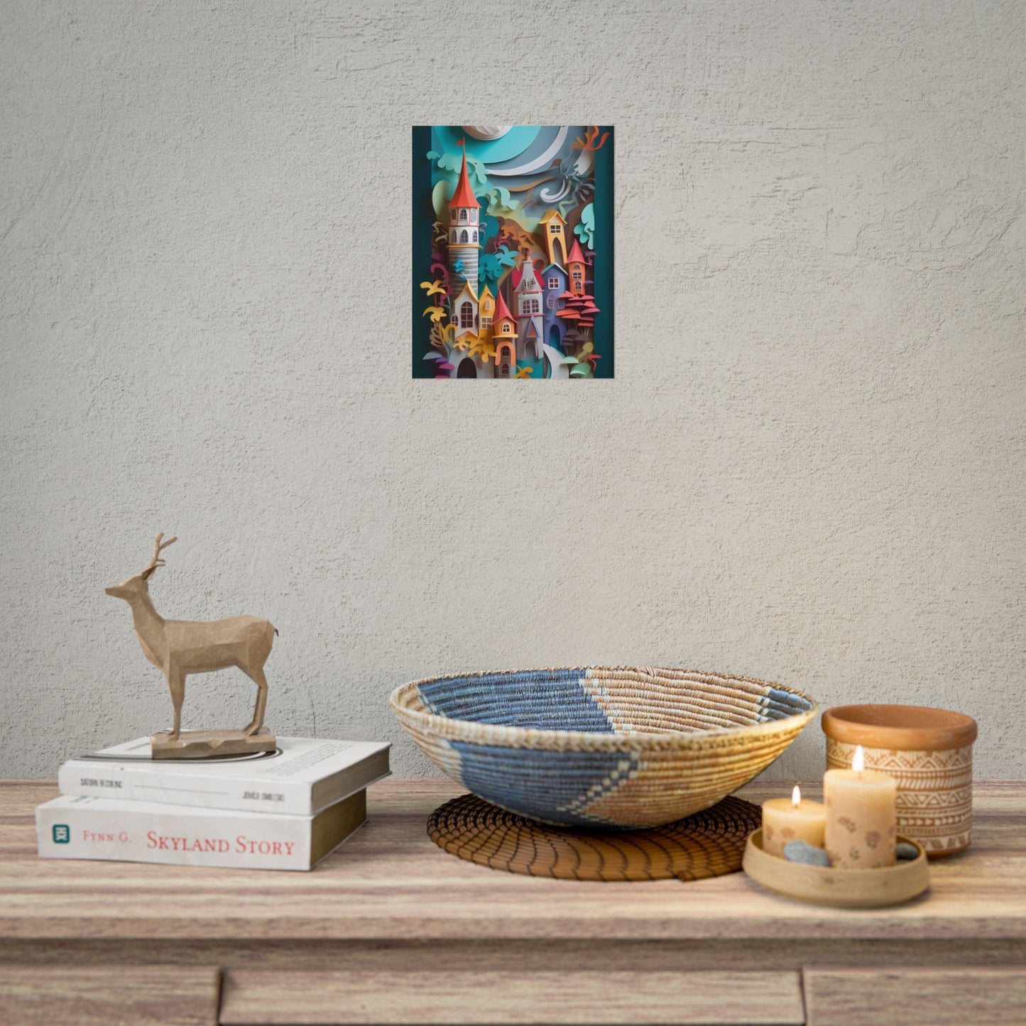Eye-Catching European Landscape: Paper Quilling Artwork - Poster
