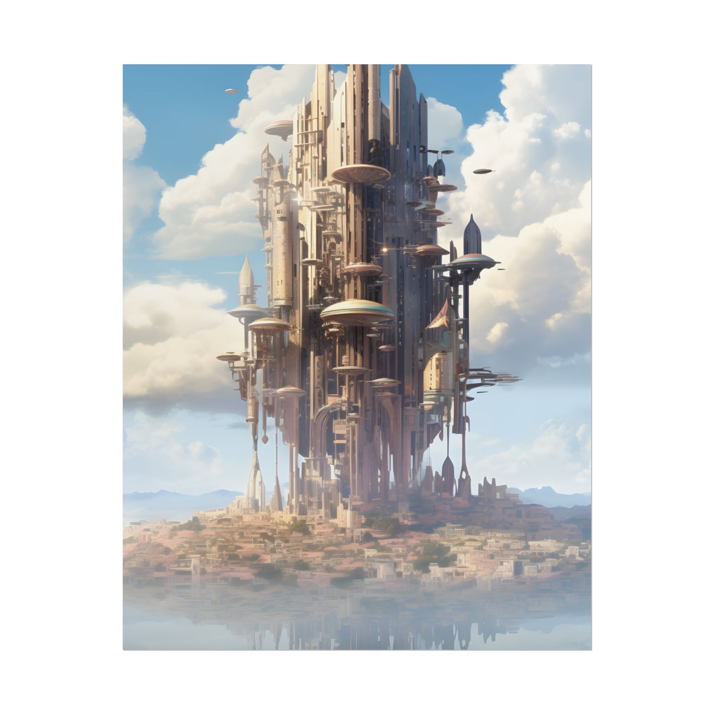 Breathtaking Floating Cityscape: Columbia 6 Digital Art - Poster