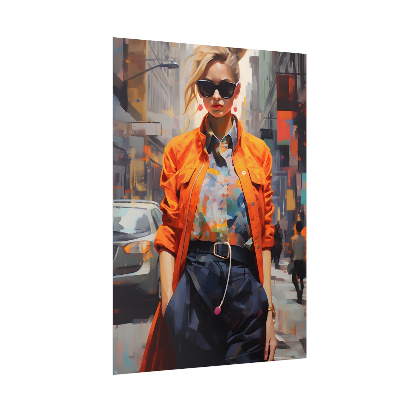 Urban Fashionista: City Chic Digital Artwork - Poster