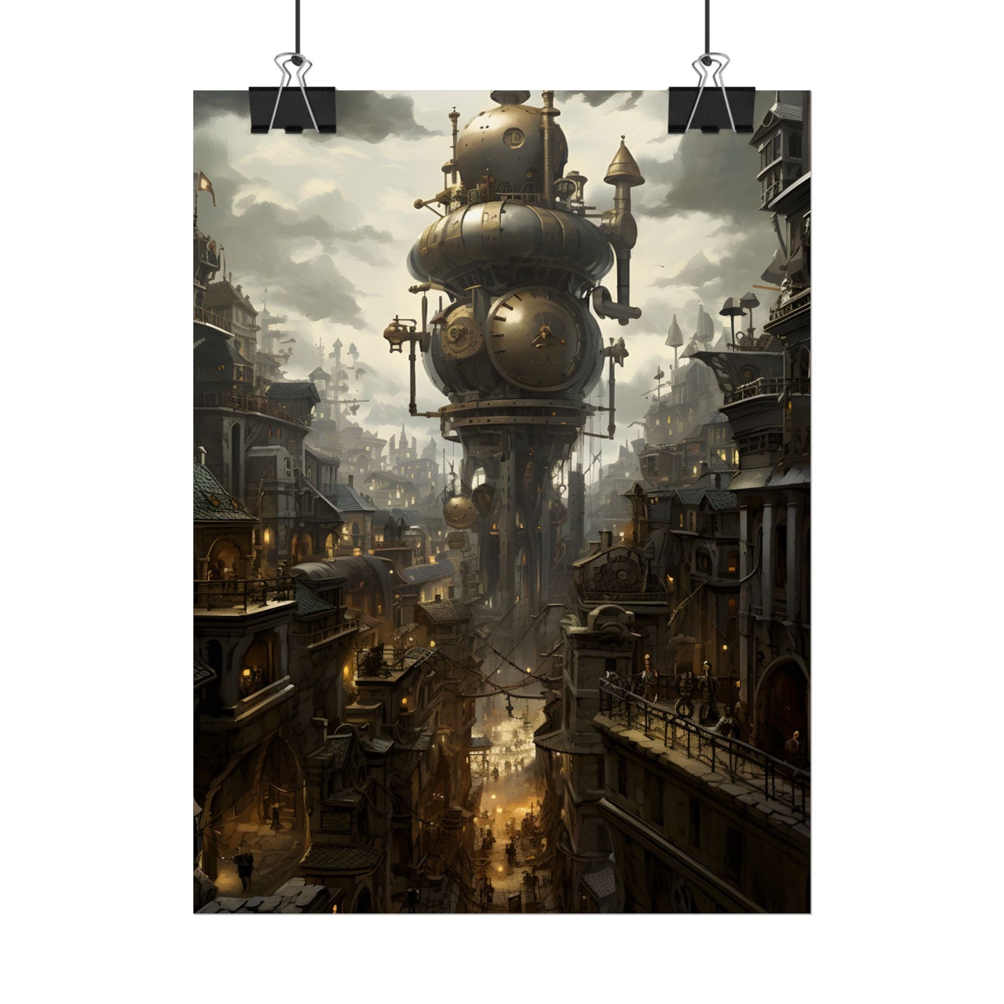Vibrant Steampunk City: A World of Wonder - Poster