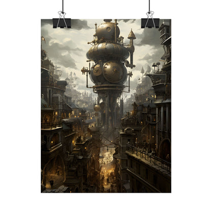 Vibrant Steampunk City: A World of Wonder - Poster