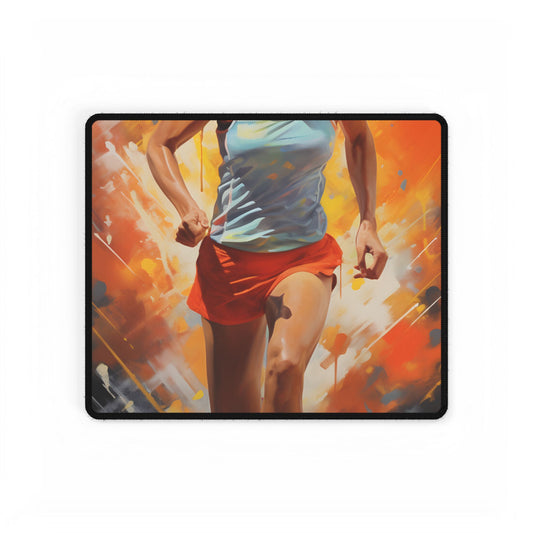 Passionate Athlete: Motivational Portrait of a Dedicated Man - Desk Mat