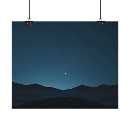 Minimalist Night Sky: Abstract Starry Art - Poster