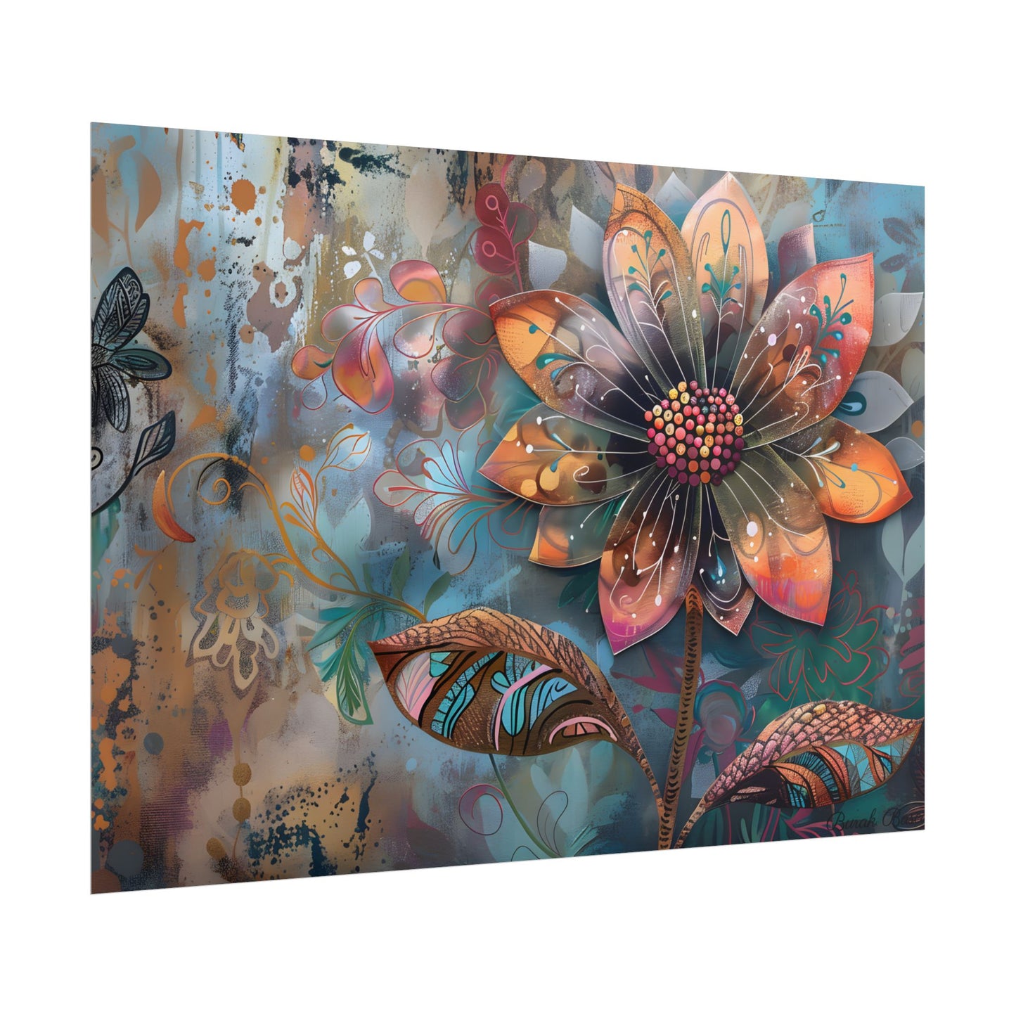 Blooming Flower: Growth Mindset in Whimsical Bloom - Poster