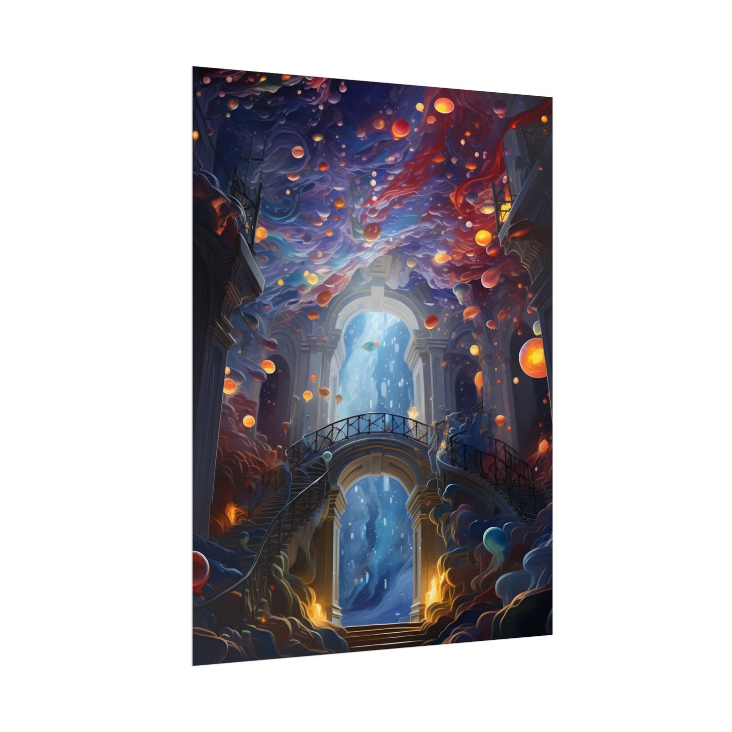Celestial Art Gallery: Atmospheric Interior Space - Poster