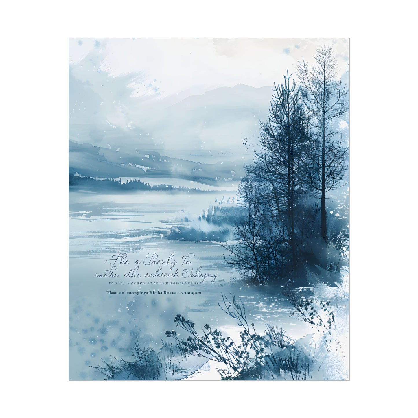 Peaceful Serenity: Winding River and Forest Reflections - Poster