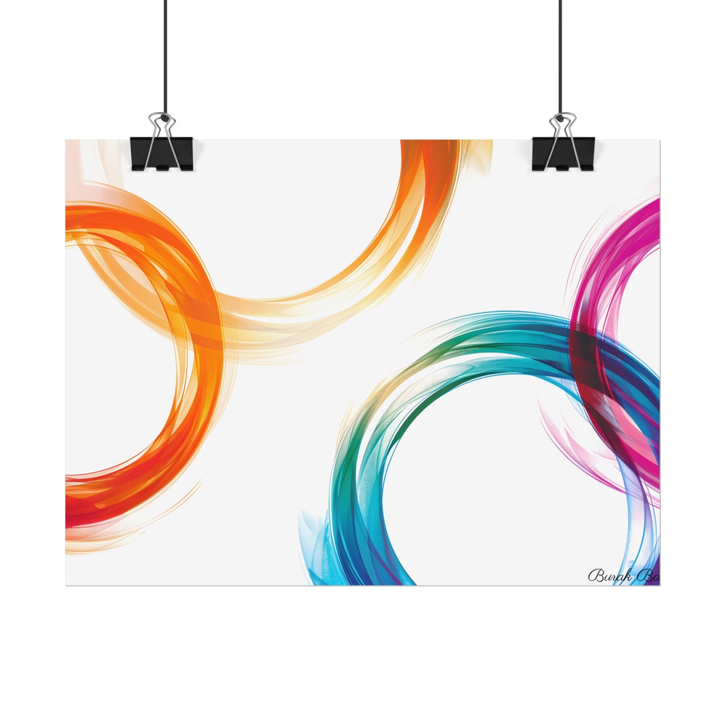 Swirling Abstract Colors: Vibrant Digital Artwork - Poster