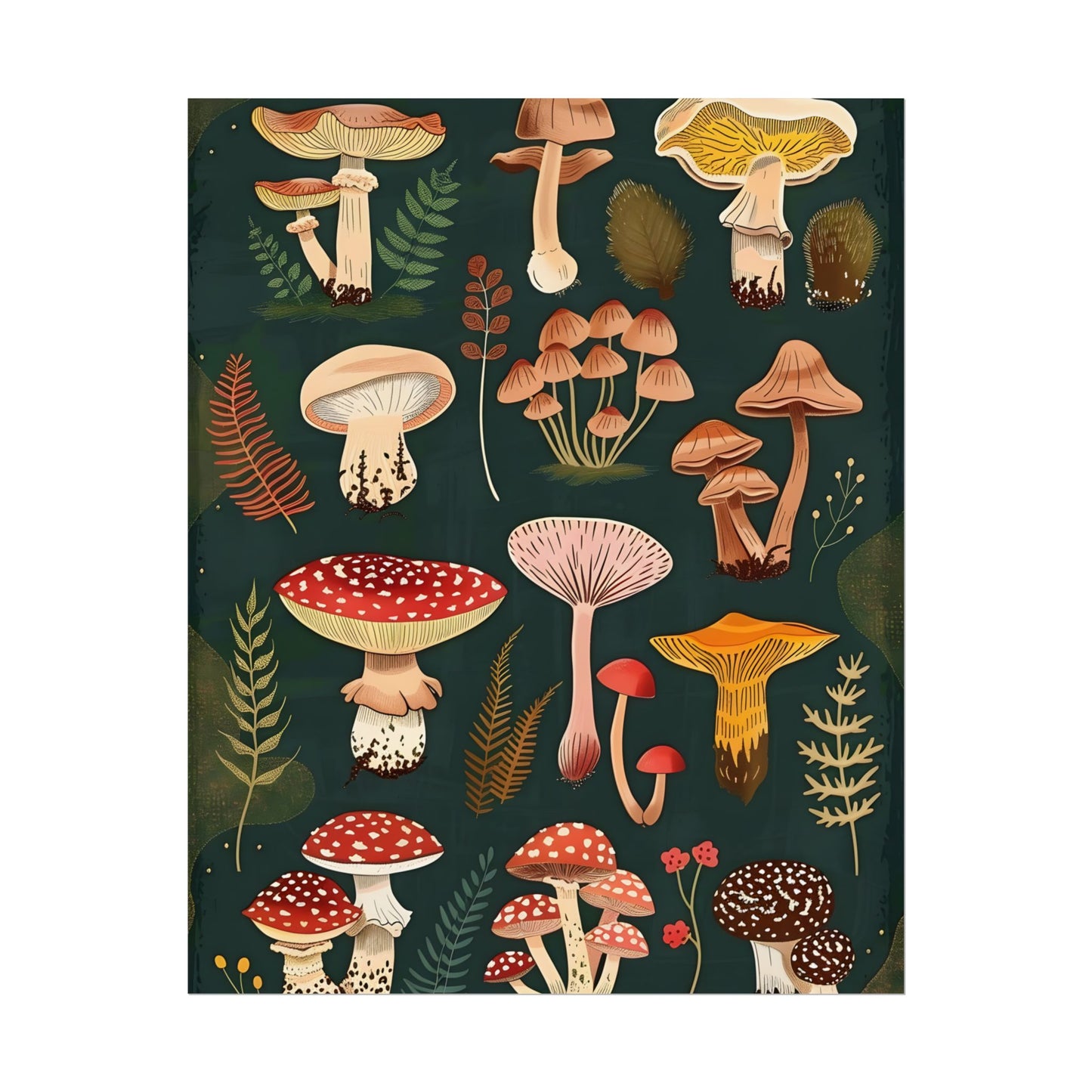 Vibrant Mushroom Poster: 2024 Batch - Poster
