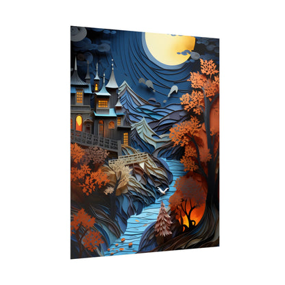 Eye-Catching European Landscape: Realistic Paper Quilling Artwork - Poster