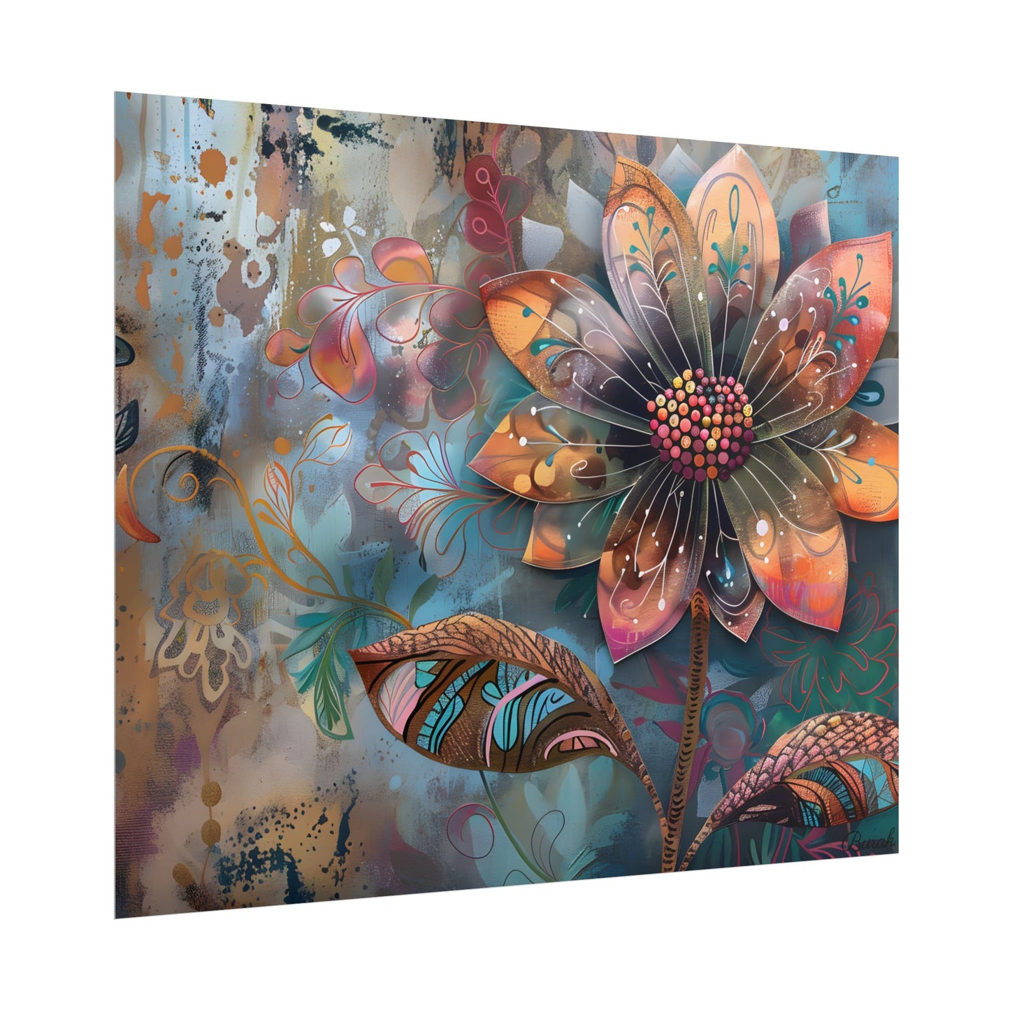 Blooming Flower: Growth Mindset in Whimsical Bloom - Poster