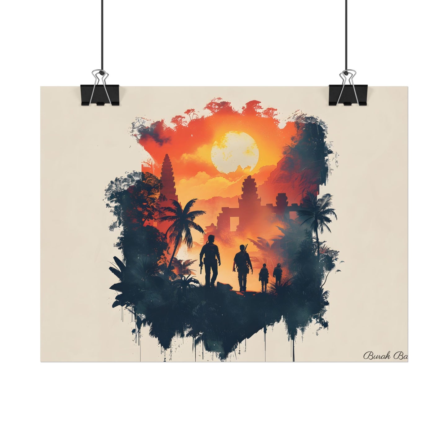 Nathan Drake's Adventure: Minimalist Illustration - Poster