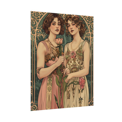 Women in Harmony: Primrose Bloom Artwork - Poster
