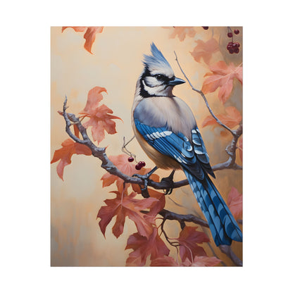 Autumn Oak Branch: Oil Painting Artwork - Poster