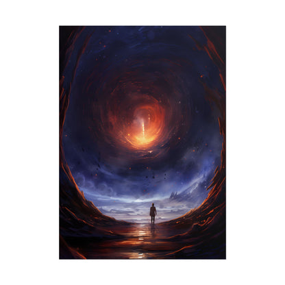 Mysterious Black Hole Cosmos: Space Art with Planetary Orbits - Poster