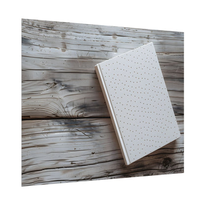 Minimalist Notebook with Embossed Dot Pattern: Unique Stationery Art - Poster