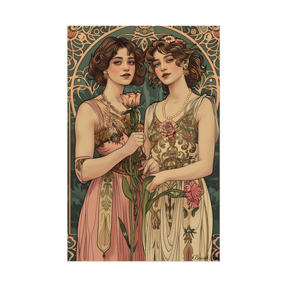 Women in Harmony: Primrose Bloom Artwork - Poster