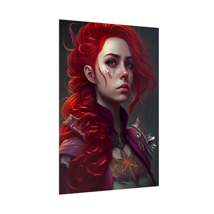 Realistic Red Hair Portrait: Soft Light Artwork - Poster