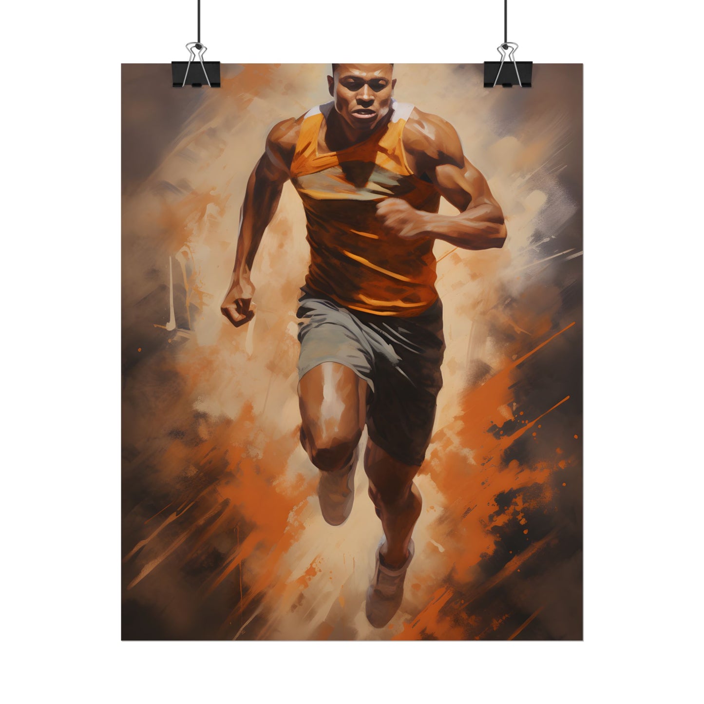 Passionate Fitness Moment: Dedicated Athlete in Action - Poster