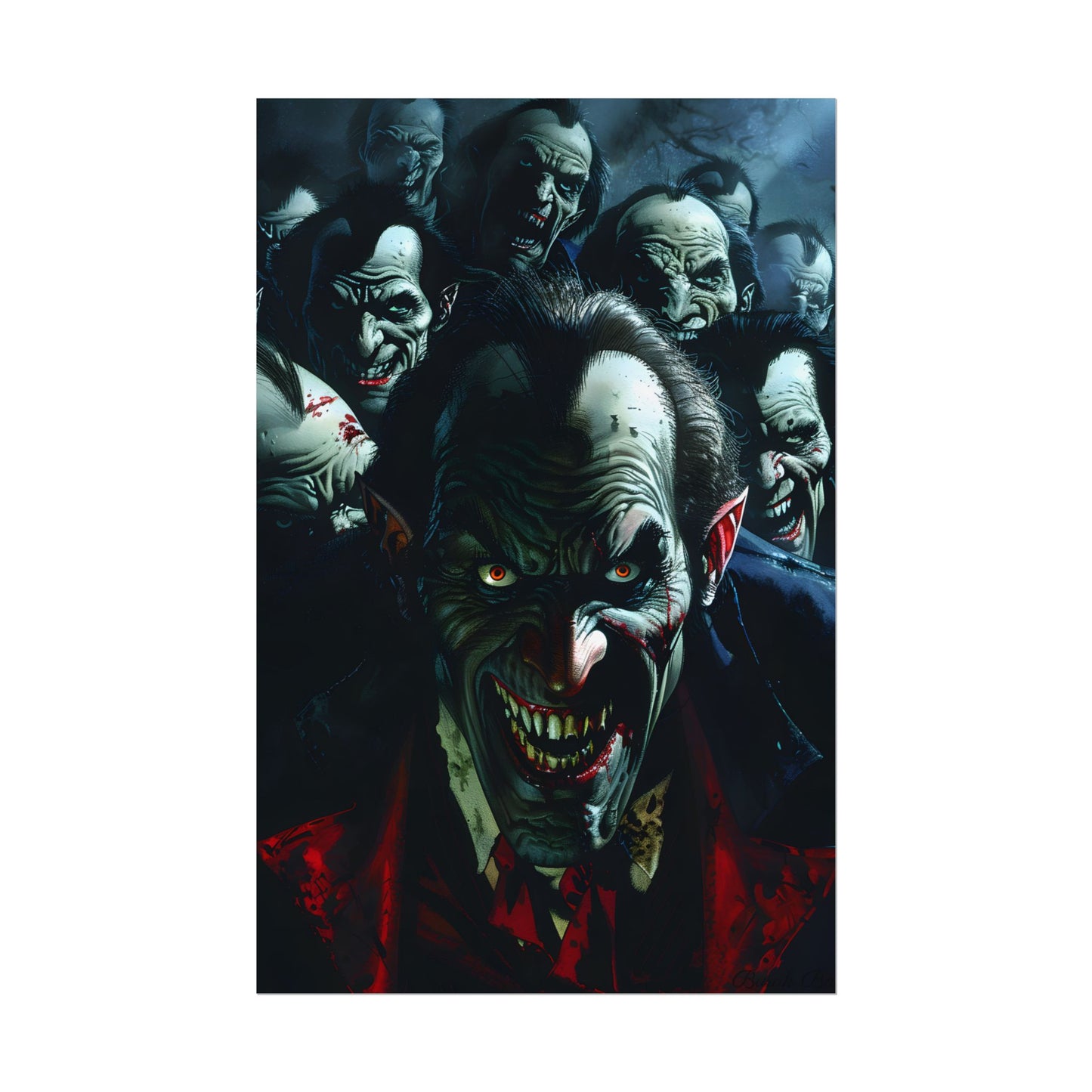 Mischievous Vampires: Gothic Group Artwork - Poster