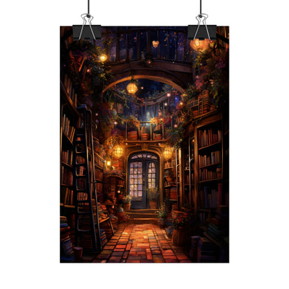 Magical Bookshop: Cozy Charming Bookstore Art - Poster