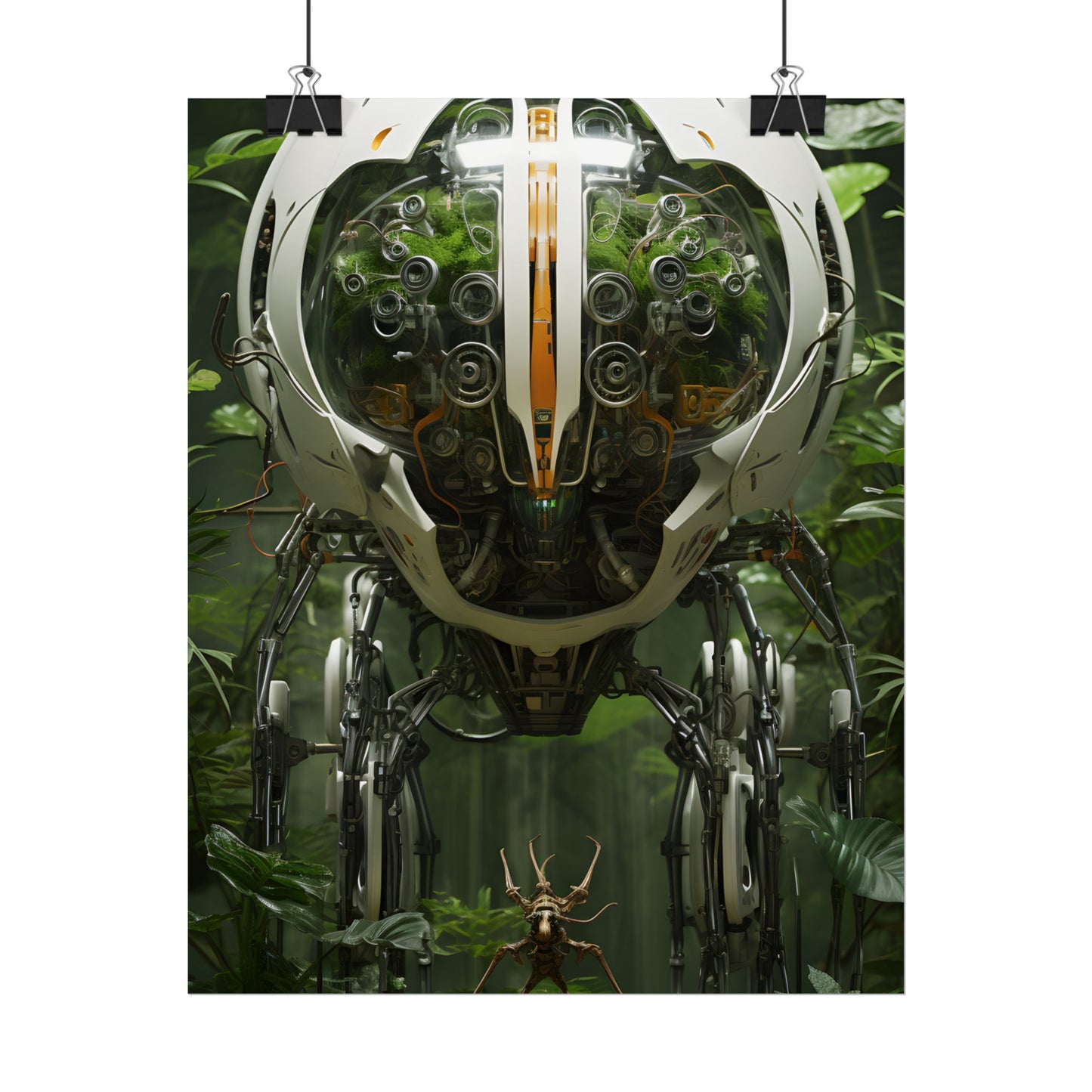 Robotic Wildlife Sanctuary: AI-Operated Nature Reserve Digital Art - Poster