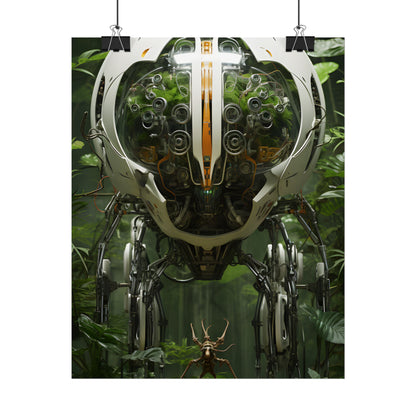 Robotic Wildlife Sanctuary: AI-Operated Nature Reserve Digital Art - Poster
