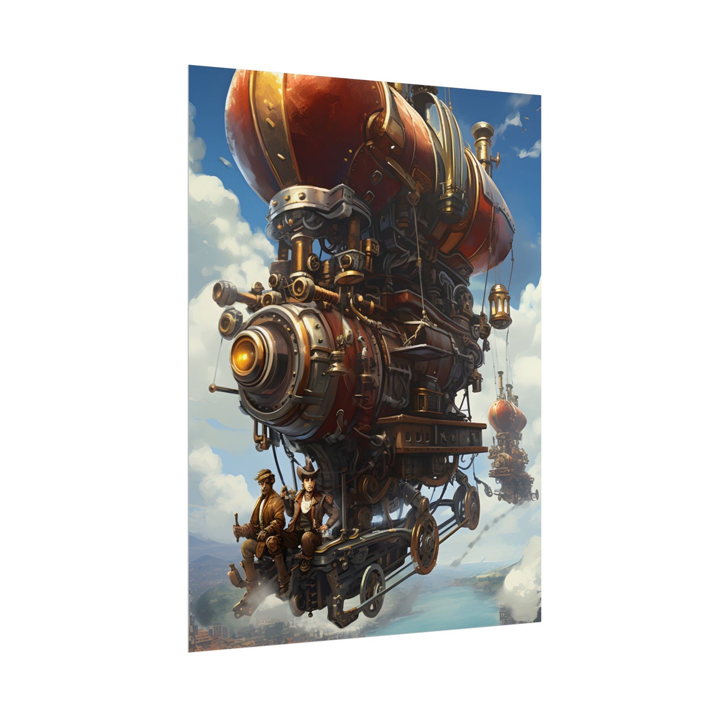 Steam Powered Sky-Liner Thrill Ride: Steampunk Race on Colum - Poster