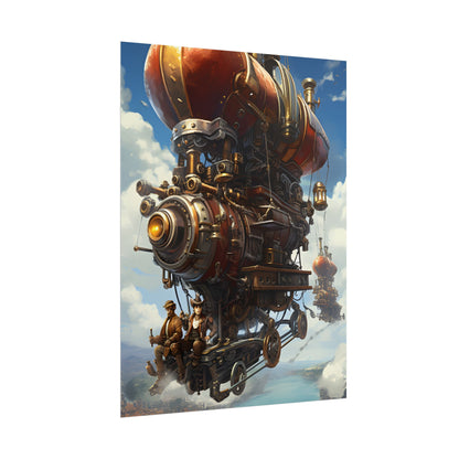 Steam Powered Sky-Liner Thrill Ride: Steampunk Race on Colum - Poster
