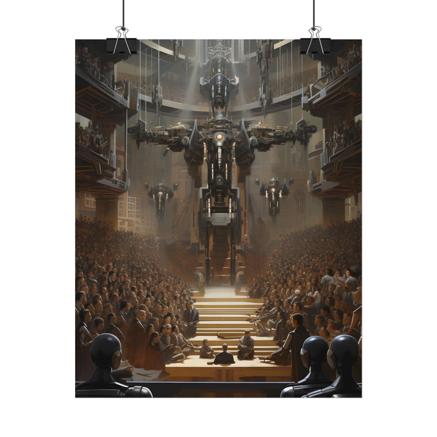 Robot Symphony: Elevated View of Robot Orchestra - Poster