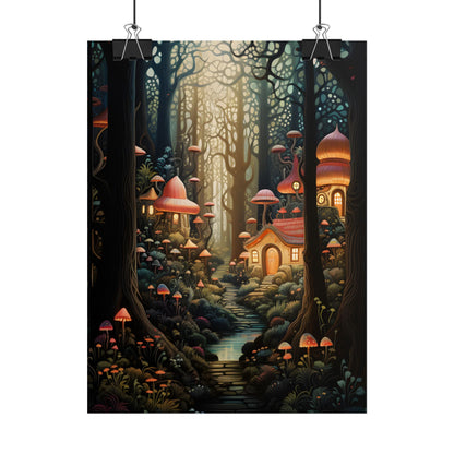 Whimsical Enchanted Forest: Illustrative Artwork - Poster