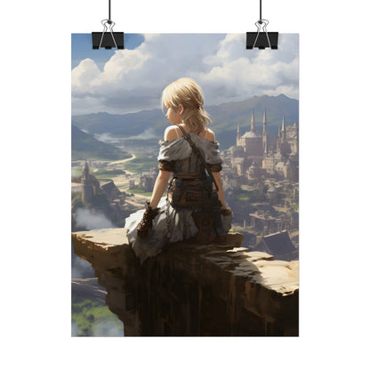 Anime Dreams: Flying Blonde Digital Artwork - Poster