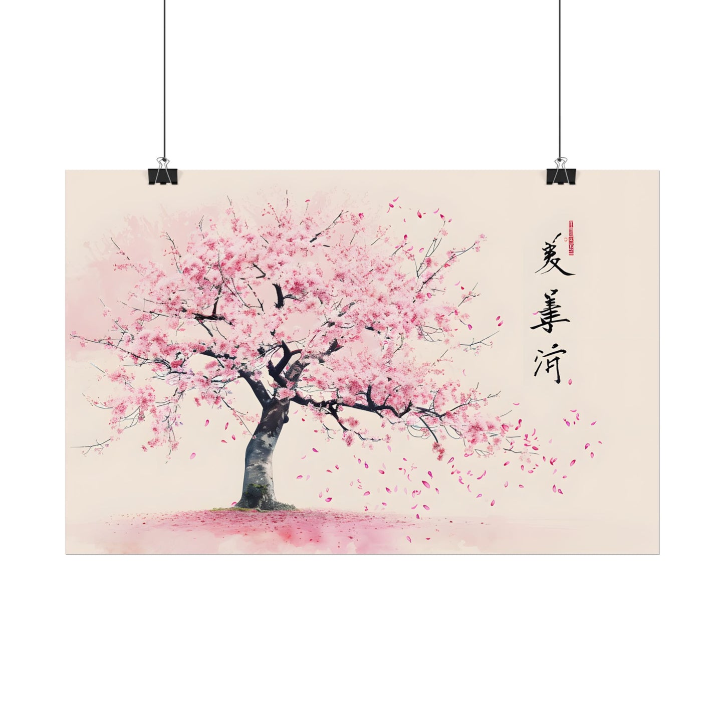 Japanese Cherry Blossom Art: Springtime Painting - Poster