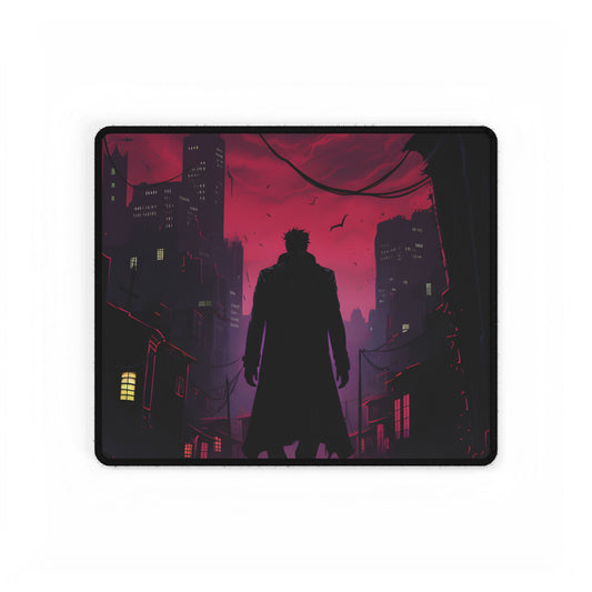 Gritty Urban Scene: Detective in Thought - Desk Mat