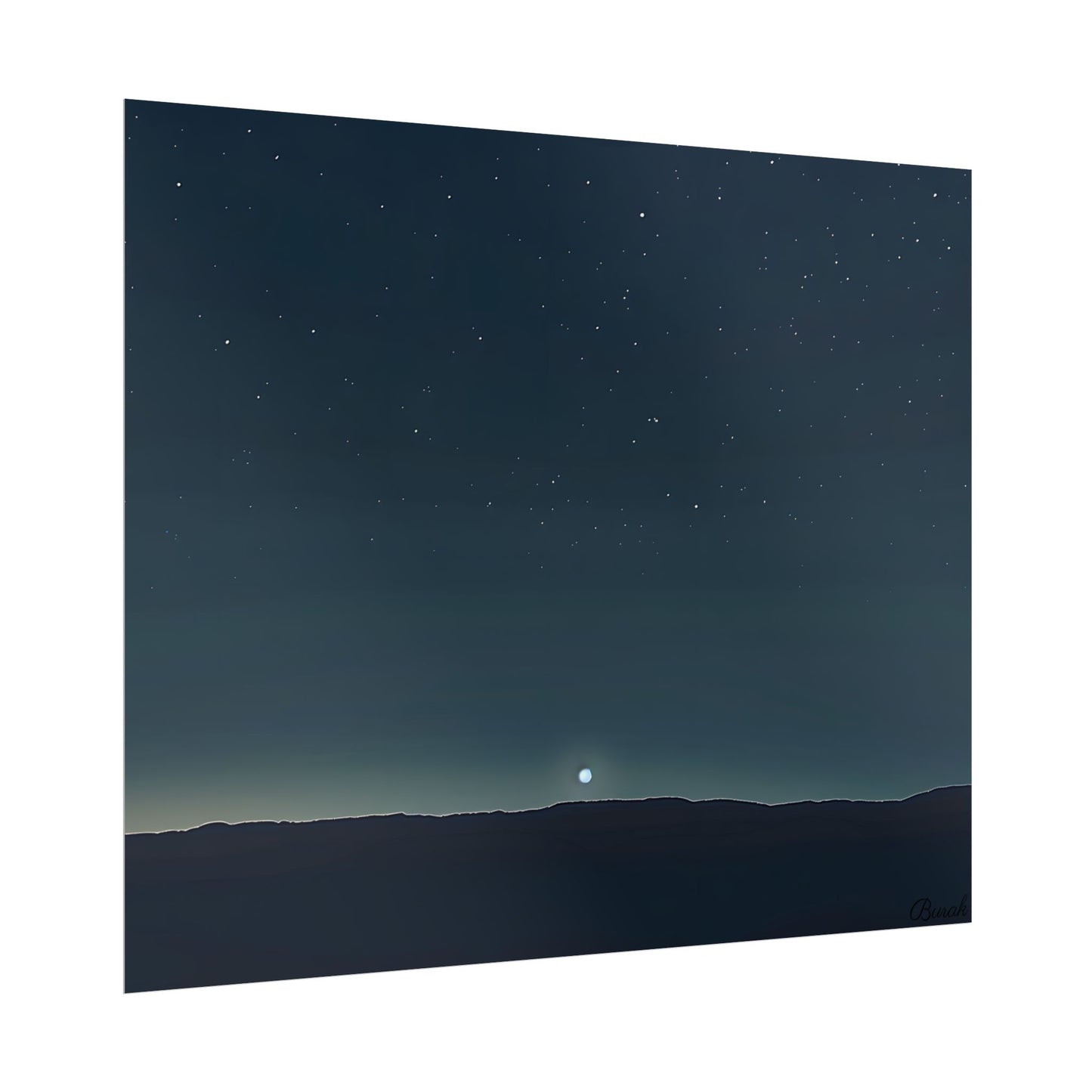 Minimalist Night Sky: Celestial Artwork with Stars and Palette - Poster