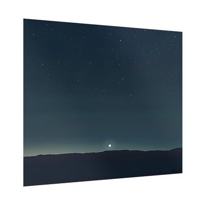 Minimalist Night Sky: Celestial Artwork with Stars and Palette - Poster