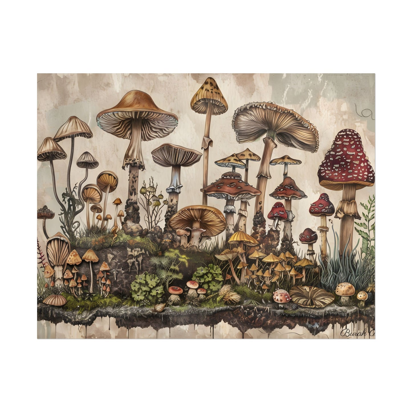 Vintage Mushroom Illustrations: A Collection of Unique Fungi - Poster