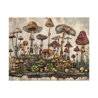 Vintage Mushroom Illustrations: A Collection of Unique Fungi - Poster