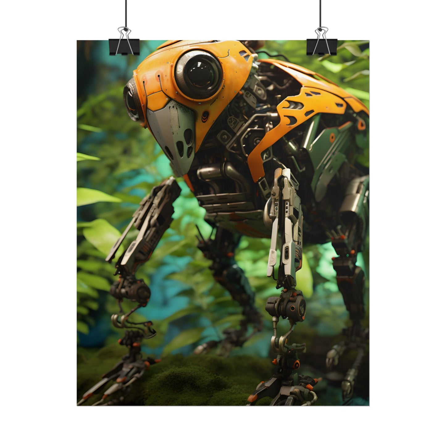 Robotic Wildlife Sanctuary: AI-Operated Guardian in Bloom - Poster