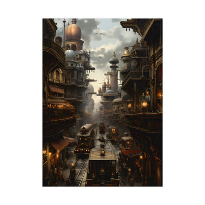 Steampunk Cityscape: Industrial Marvel Artwork - Poster