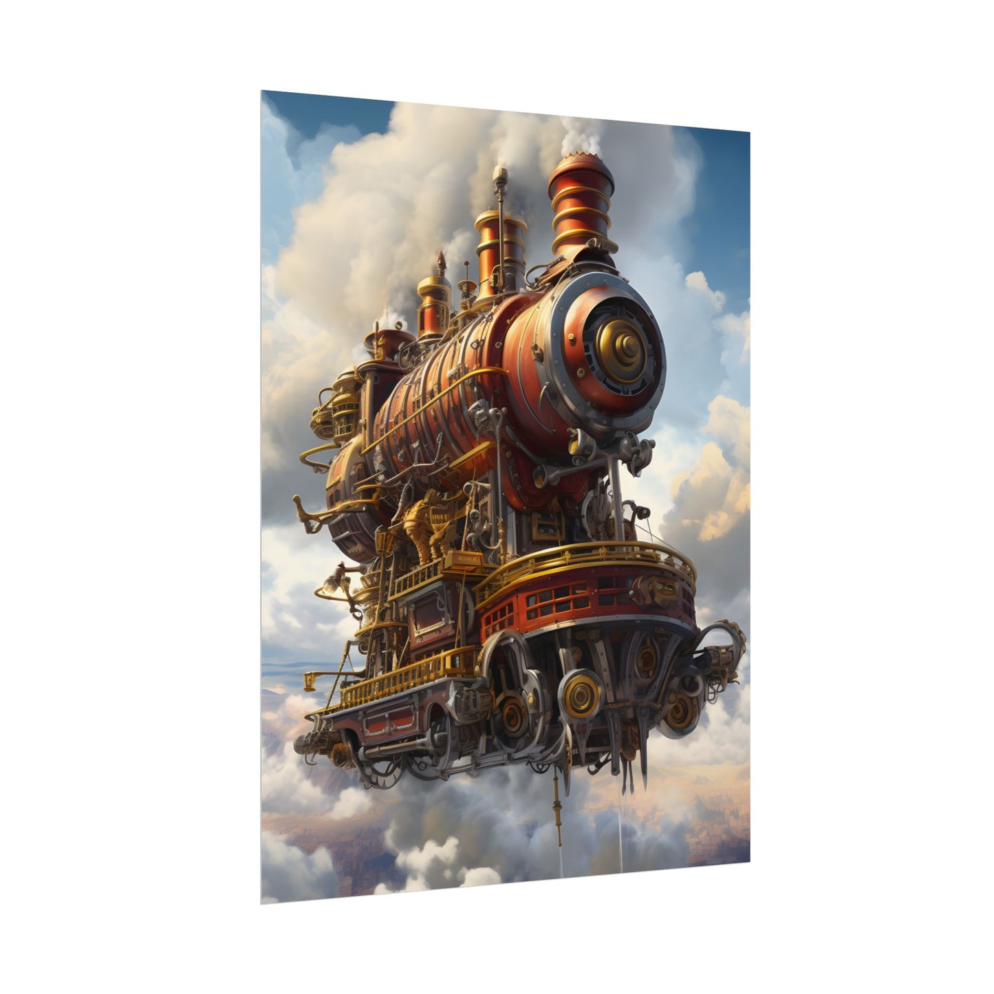Steampunk Sky-Liner Thrill: Dynamic Race Artwork - Poster
