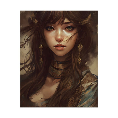 Enchanting Brunette Portrait: Gentle Beauty - Poster