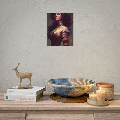 Lovely Brown Hair Portrait: Stunning Female Art - Poster