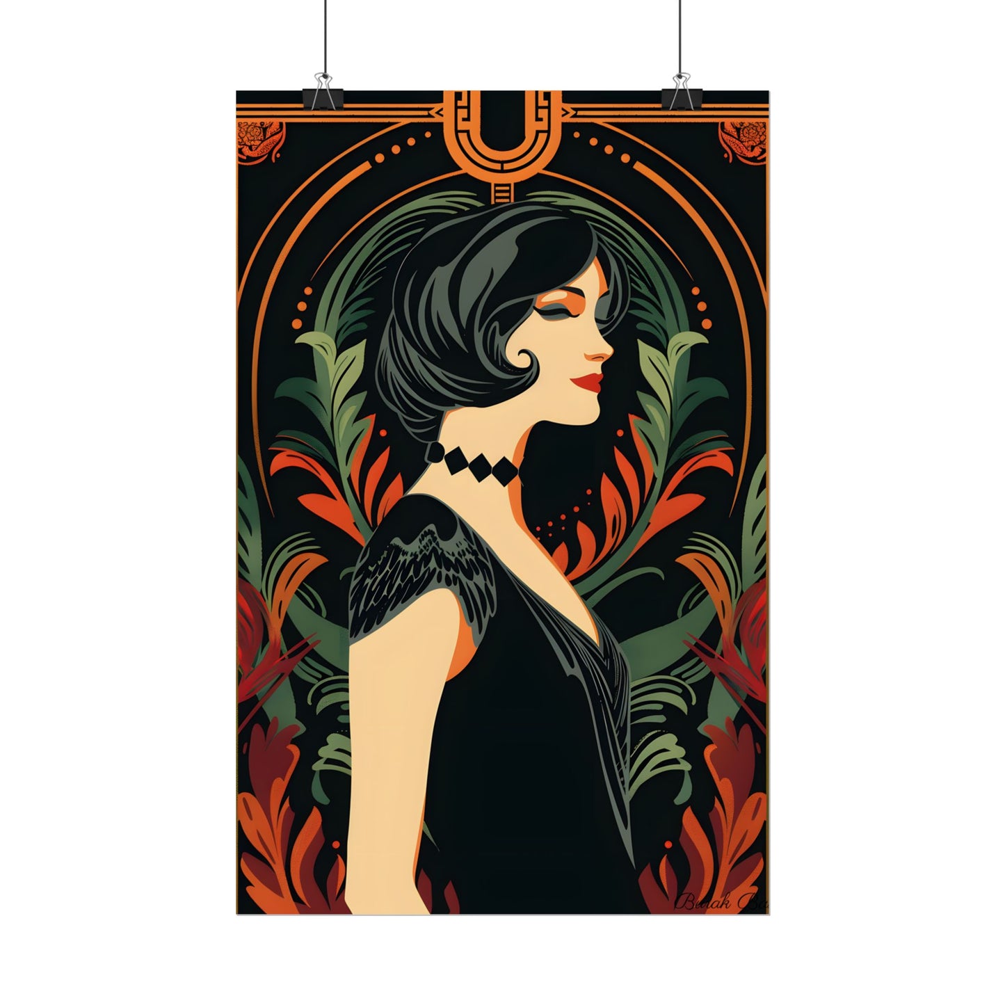 Elegant Vintage Poster: A Woman's Enchanting Presence - Poster