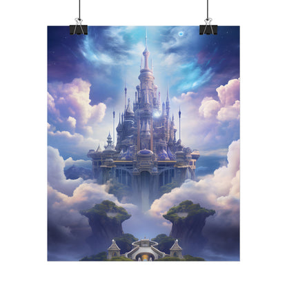 Celestial Fantasy Floating City: Dreamlike Artwork - Poster