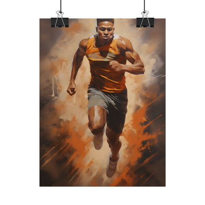 Passionate Fitness Moment: Dedicated Athlete in Action - Poster
